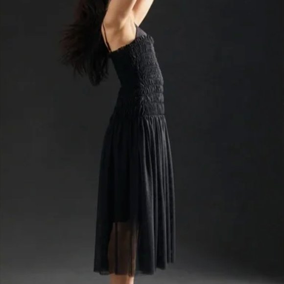 ANTHROPOLOGIE NWT Strappy Tulle Dress Size SP. (BLACK) - Picture 8 of 15
